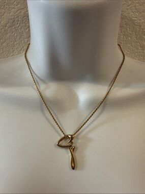 Givenchy Gold Heart Loop Pendant Necklace